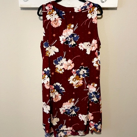 Old Navy Maroon Floral Sleeveless Tunic Dress Women's Large L Summer Spring EUC - Picture 2 of 6
